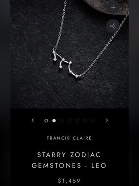 Francis Claire Moissanite Stone Starry“Leo”Zodiac Necklace Sterling Silver$1459